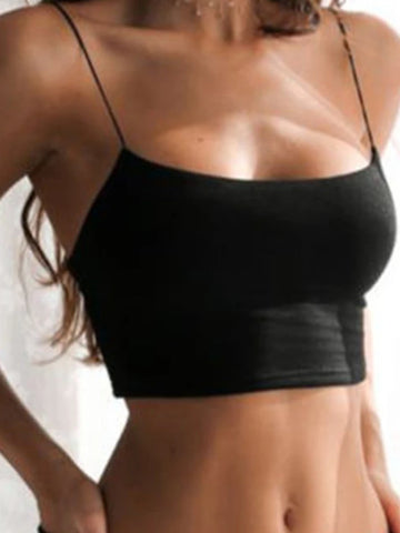 Black Halter Crop Top – Minimalist Summer Camisole for Women