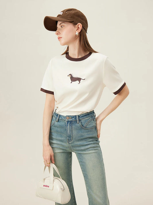Women's 100% Cotton Animal Print T-Shirt – Short Sleeve Summer Top